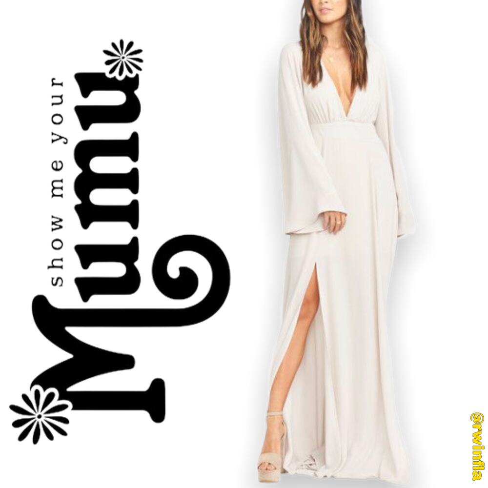 Show Me Your Mumu Wedding Dress Venus Long Sleeve Flare Dress Bridesmaid XS